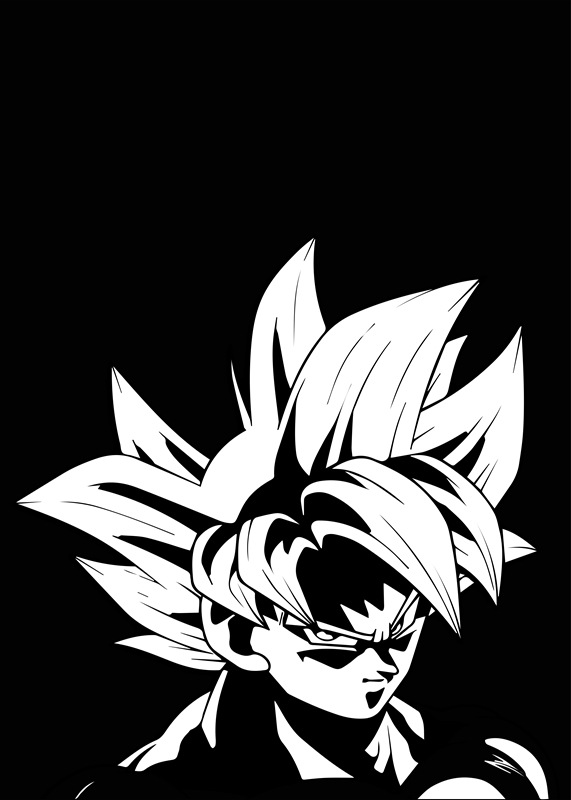 Goku Noir et Blanc affiches et impressions par Bayu Okto Saputra