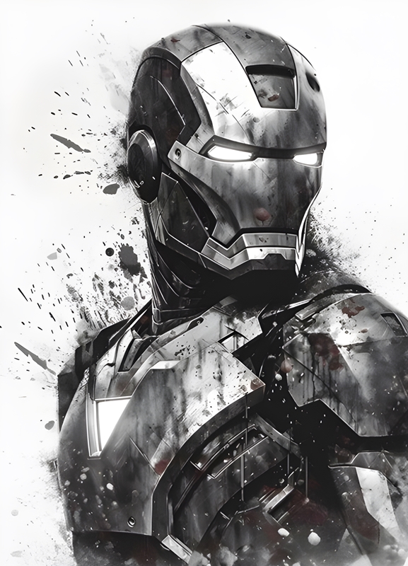 Iron Man Watercolor Superhero posters prints by KunStudio Printler